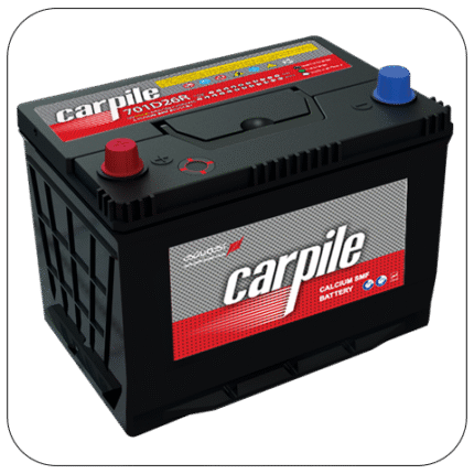 باتری خودرویی 70 آمپر کارپیل پایه بلند معمولی آکو باتری - D26